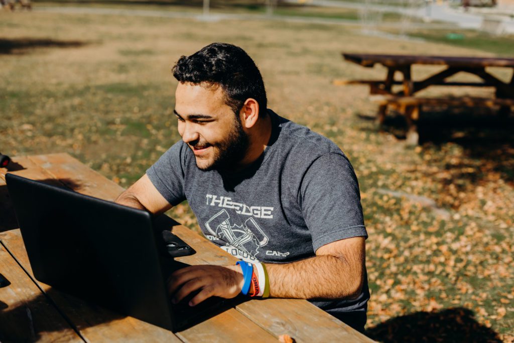 man at computer