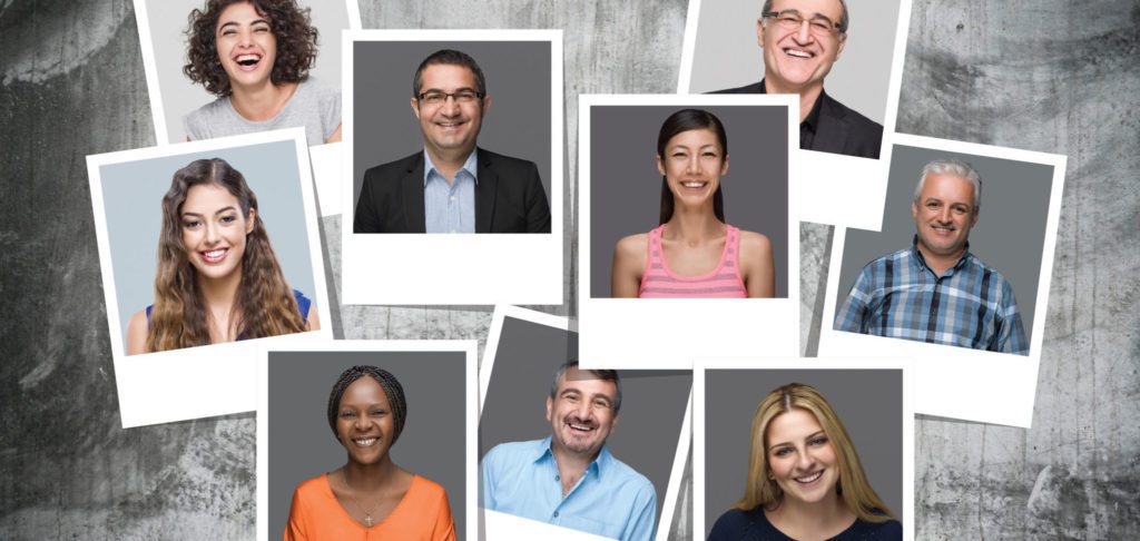 Multi-Ethnic Group Of People Smiling Portraits